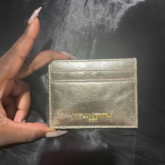 Karl Lagerfeld gold on gold card holder - Picture 2 of 6